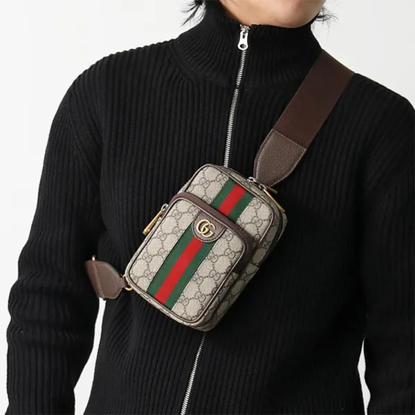 Túi Đeo Chéo Nam Gucci GG Ophidia Logo Crossbody Bag Màu Nâu Be - Túi xách - Vua Hàng Hiệu