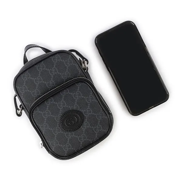 Túi Đeo Chéo Nam Gucci Interlocking G Mini Shoulder Bag Màu Đen