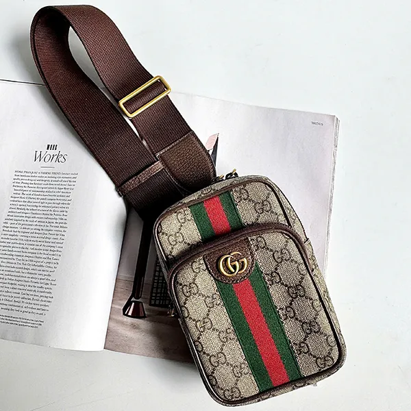 Túi Đeo Chéo Nam Gucci Small GG Ophidia Shoulder Bag Màu Nâu Be - Túi xách - Vua Hàng Hiệu