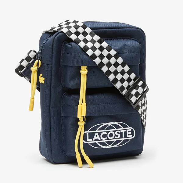 Túi Đeo Chéo Nam Lacoste Neocroc Checkboard Strap Camera Bag NH4040NZ Màu Xanh
