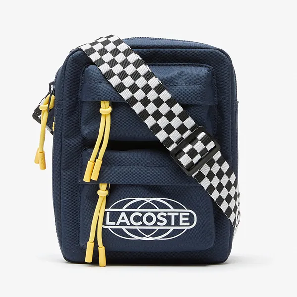 Túi Đeo Chéo Nam Lacoste Neocroc Checkboard Strap Camera Bag NH4040NZ Màu Xanh