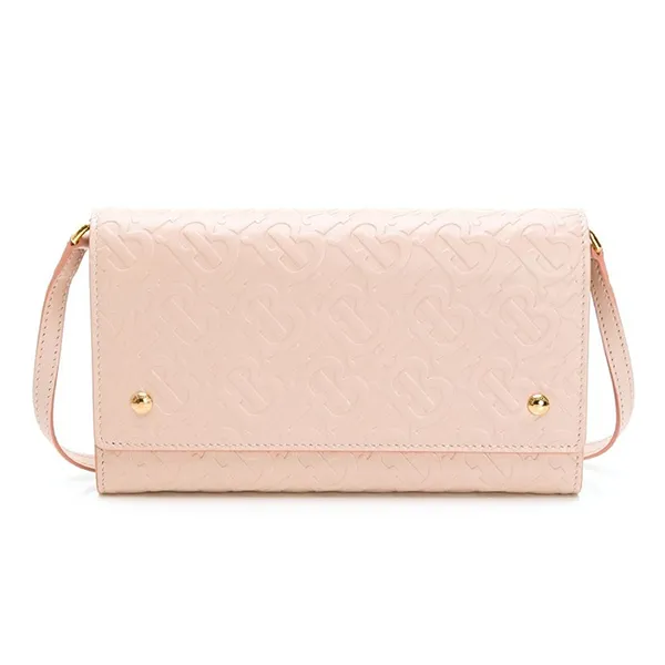 Túi Đeo Chéo Nữ Burberry Leather Long Wallet Pink 80104781 Màu Hồng
