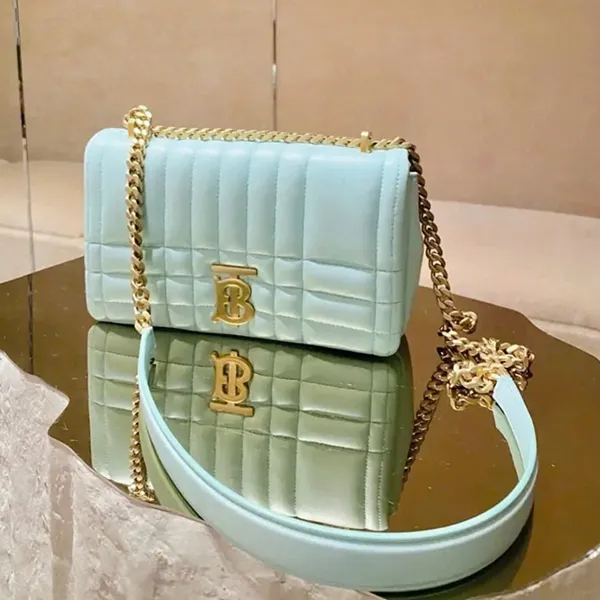 Túi Đeo Chéo Nữ Burberry Lola Bag In Quilted Nappa 8070495 Màu Xanh Mint