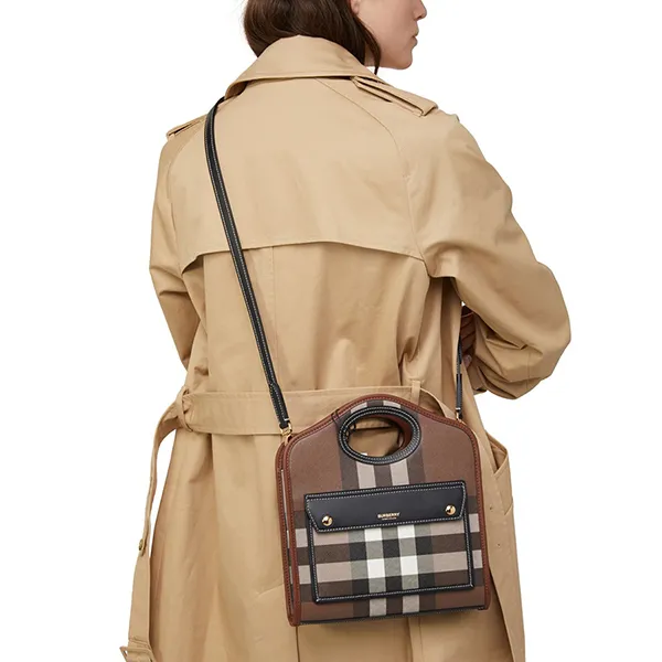Túi Đeo Chéo Nữ Burberry Mini Pocket Bag Màu Nâu