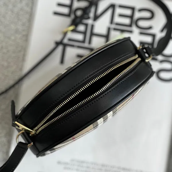 Túi Đeo Chéo Nữ Burberry Vintage Check And Leather Louise Crossbody Bag 80580051 Màu Be Đen D-HH - Túi xách - Vua Hàng Hiệu