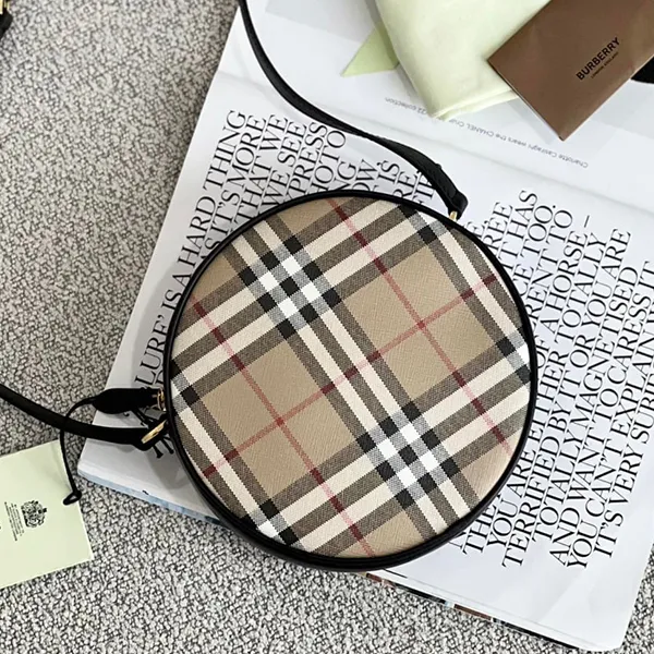 Túi Đeo Chéo Nữ Burberry Vintage Check And Leather Louise Crossbody Bag 80580051 Màu Be Đen D-HH - Túi xách - Vua Hàng Hiệu