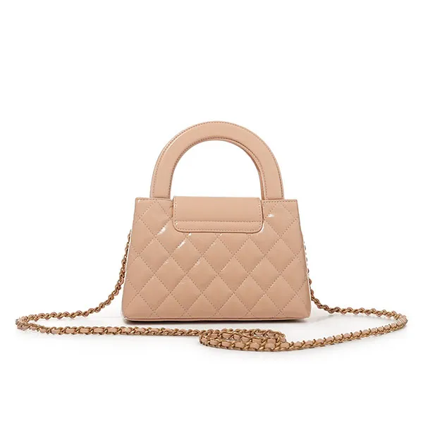 Túi Đeo Chéo Nữ Chanel Beige Quilted Aged Calfskin Mini Kelly Crossbody Bag Màu Be Hồng