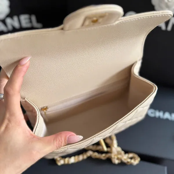 Túi Đeo Chéo Nữ Chanel Flap Bag Màu Be - Túi xách - Vua Hàng Hiệu