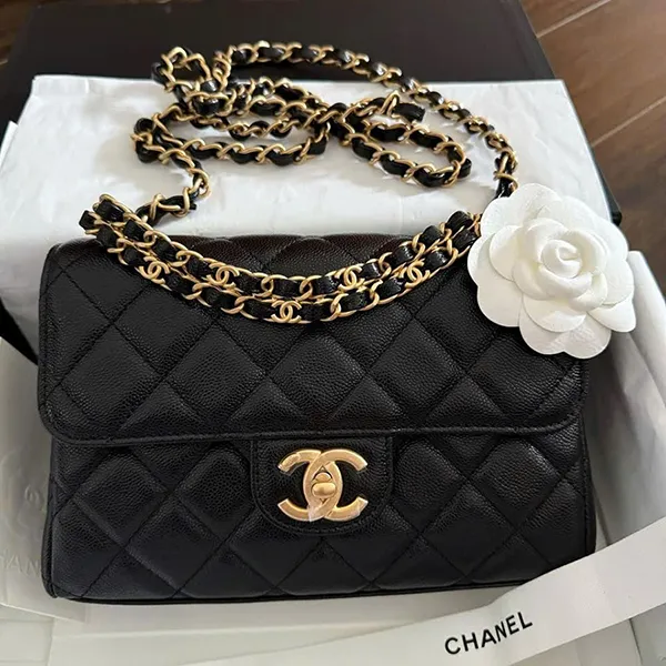 Túi Đeo Chéo Nữ Chanel Flap Bag Màu Đen