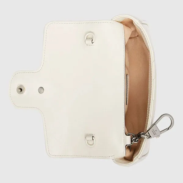 Túi Đeo Chéo Nữ Gucci GG Marmont Super Mini Bag White 476433-AABZK-9022 Màu Trắng - Túi xách - Vua Hàng Hiệu