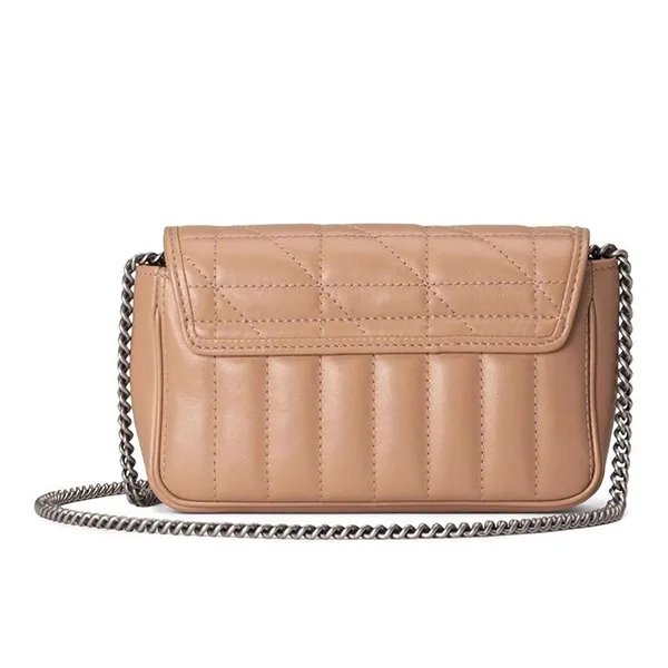 Túi Đeo Chéo Nữ Gucci GG Marmont Super Mini Matelasse Leather 476433DTD5N Màu Be Đậm - Túi xách - Vua Hàng Hiệu