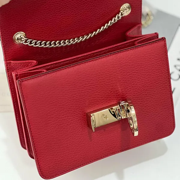 Túi Đeo Chéo Nữ Gucci Interlocking Chain 510304CA0066420 Crossbody Bag Màu Đỏ - Túi xách - Vua Hàng Hiệu