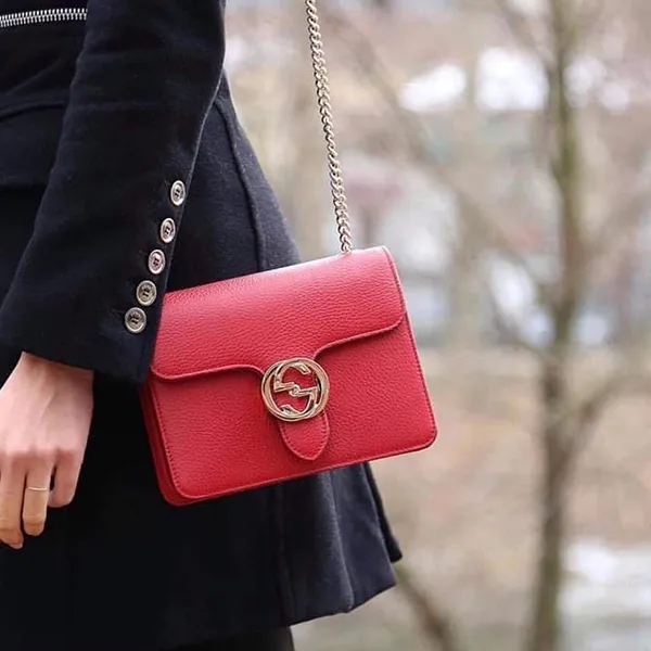 Túi Đeo Chéo Nữ Gucci Interlocking Chain 510304CA0066420 Crossbody Bag Màu Đỏ - Túi xách - Vua Hàng Hiệu