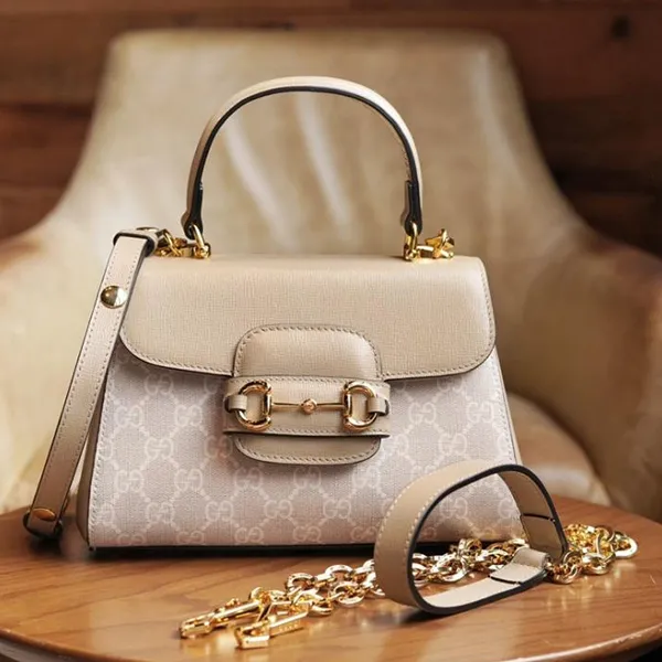 Túi Đeo Chéo Nữ Gucci Mini Horsebit 1955 GG Supreme - Túi Xách Sang Trọng Màu Be, Thời Trang Hiện Đại từ Ý