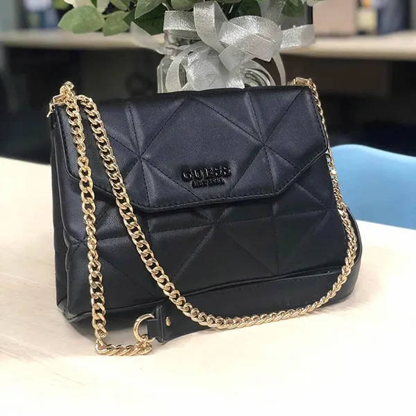 Túi Đeo Chéo Nữ Guess Bolsa Ellery Convertible Xbody Flap Màu Đen