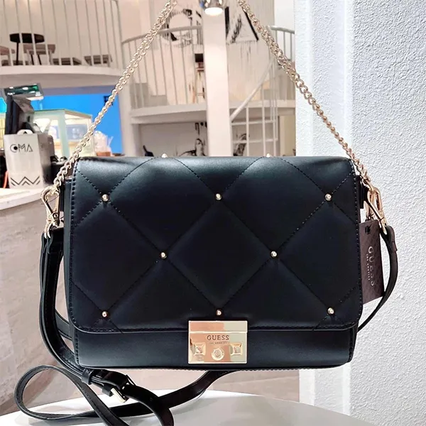 Túi Đeo Chéo Nữ Guess Elijah Crossbody Black Màu Đen - Túi xách - Vua Hàng Hiệu