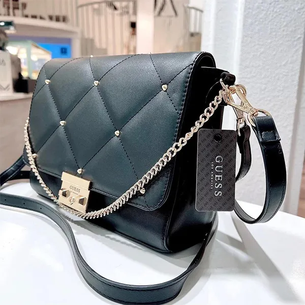 Túi Đeo Chéo Nữ Guess Elijah Crossbody Black Màu Đen - Túi xách - Vua Hàng Hiệu
