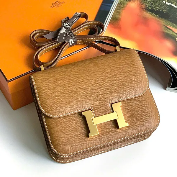 Túi Đeo Chéo Nữ Hermès Constance C18 Gold Crossbody Bag Màu Nâu - Túi xách - Vua Hàng Hiệu