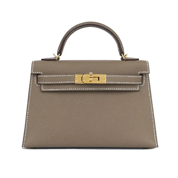 Túi Đeo Chéo Nữ Hermès K20 Etoupe GHW Màu Nâu Nhạt - Túi xách - Vua Hàng Hiệu