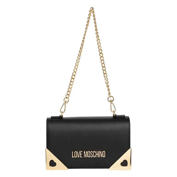 Túi Đeo Chéo Nữ Love Moschino Logo Lettering Chain Link Shoulder Bag Màu Đen - Túi xách - Vua Hàng Hiệu