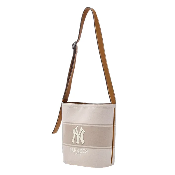 Túi Đeo Chéo Nữ MLB Varsity Lettering Canvas Bucket Bag New York Yankees 3ABMB015N-50CRS Màu Kem