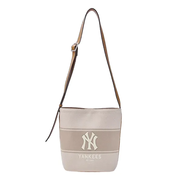Túi Đeo Chéo Nữ MLB Varsity Lettering Canvas Bucket Bag New York Yankees 3ABMB015N-50CRS Màu Kem
