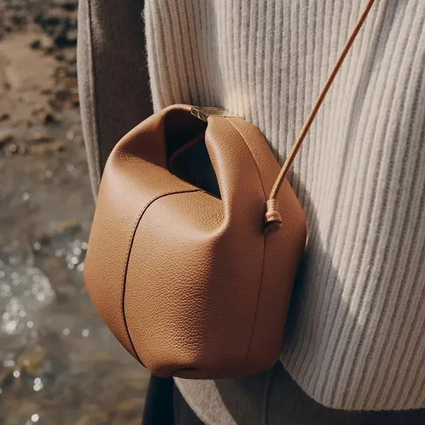 Túi Đeo Chéo Nữ Polène Béri Crossbody Bag Edition Textured Camel Màu Nâu - Túi xách - Vua Hàng Hiệu