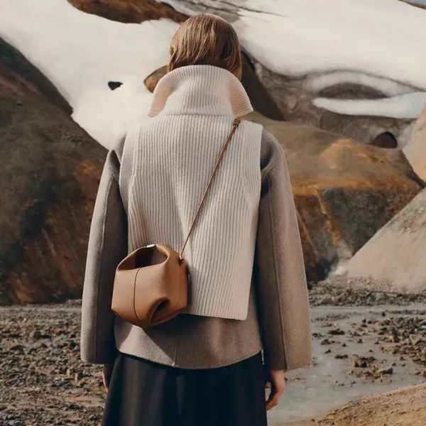 Túi Đeo Chéo Nữ Polène Béri Crossbody Bag Edition Textured Camel Màu Nâu - Túi xách - Vua Hàng Hiệu