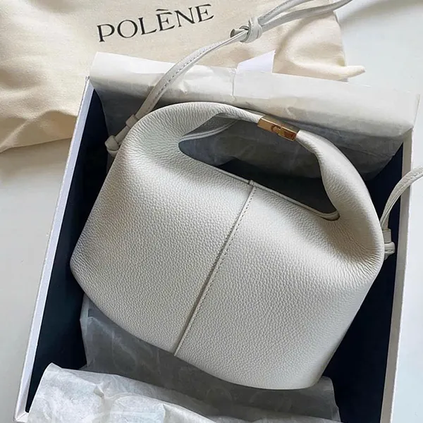 Túi Đeo Chéo Nữ Polène Béri Crossbody Bag Edition Textured Chalk Màu Trắng Ngà
