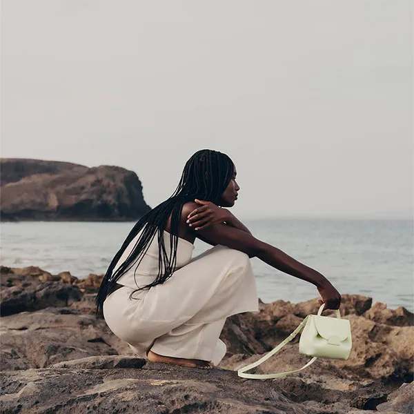 Túi Đeo Chéo Nữ Polène Numéro Un Nano Edition Smooth Aloe Crossbody Bag Màu Xanh Pastel
