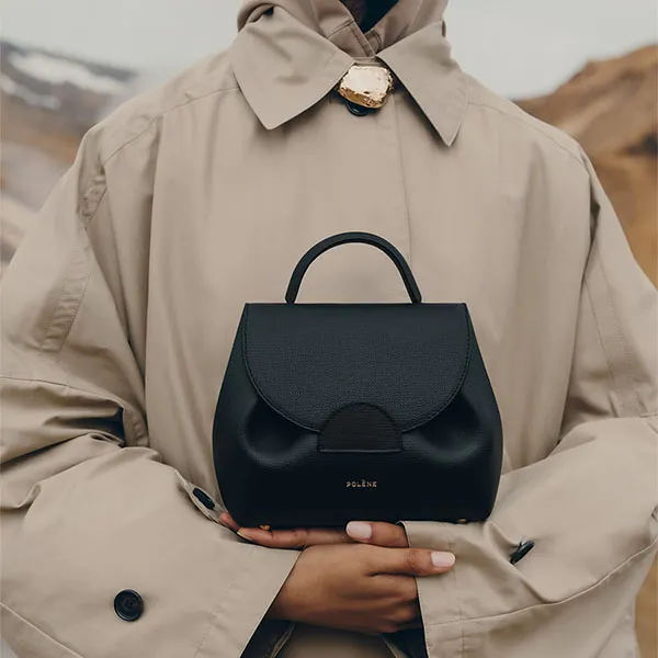 Túi Đeo Chéo Nữ Polène Numéro Un Nano Edition Textured Black Crossbody Bag Màu Đen - Túi xách - Vua Hàng Hiệu