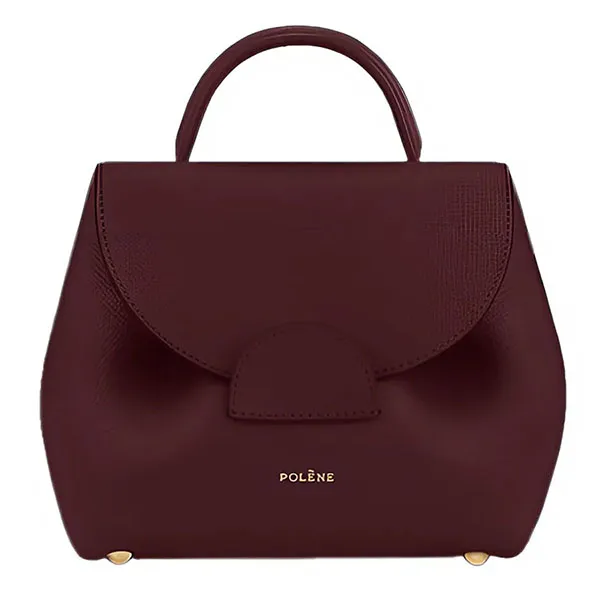 Túi Đeo Chéo Nữ Polène Numéro Un Nano Edition Textured Burgundy Crossbody Bag Màu Đỏ - Túi xách - Vua Hàng Hiệu