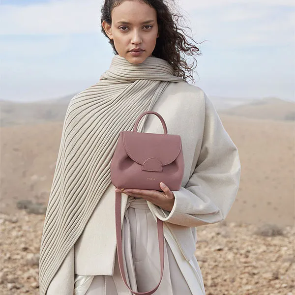 Túi Đeo Chéo Nữ Polène Numéro Un Nano Edition Textured Lilac Crossbody Bag Màu Hồng Đậm - Túi xách - Vua Hàng Hiệu
