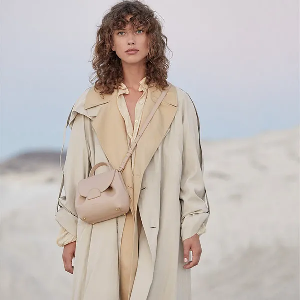 Túi Đeo Chéo Nữ Polène Numéro Un Nano Edition Textured Nude Crossbody Bag Màu Hồng - Túi xách - Vua Hàng Hiệu