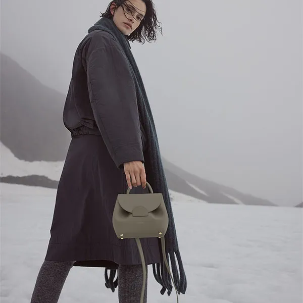 Túi Đeo Chéo Nữ Polène Numéro Un Nano Edition Textured Olive Crossbody Bag Màu Xanh Olive - Túi xách - Vua Hàng Hiệu