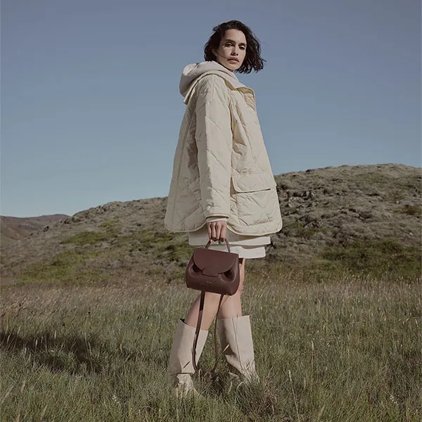 Túi Đeo Chéo Nữ Polène Numéro Un Nano Edition Textured Sandalwood Crossbody Bag Màu Đỏ - Túi xách - Vua Hàng Hiệu