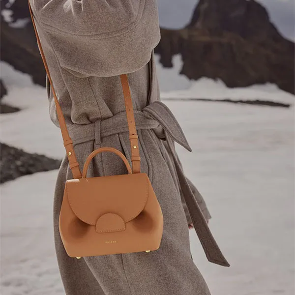 Túi Đeo Chéo Nữ Polène Numéro Un Nano Edition Textured Tan Crossbody Bag Màu Nâu - Túi xách - Vua Hàng Hiệu