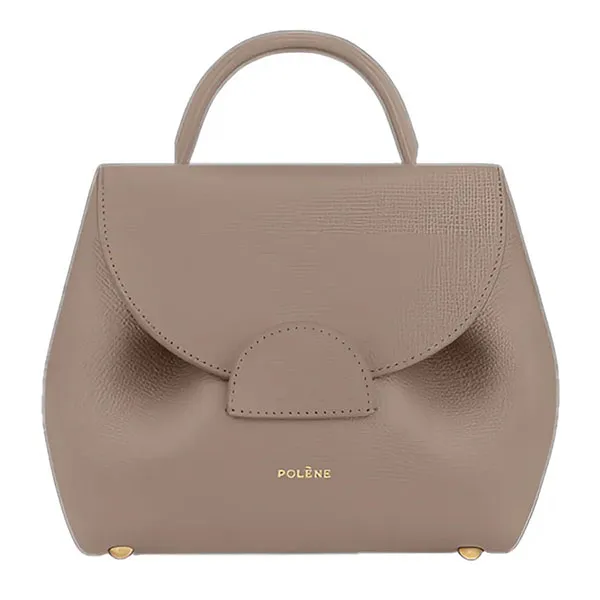 Túi Đeo Chéo Nữ Polène Numéro Un Nano Edition Textured Taupe Crossbody Bag Màu Nâu Xám - Túi xách - Vua Hàng Hiệu