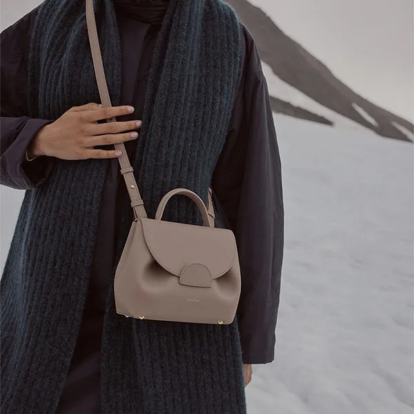 Túi Đeo Chéo Nữ Polène Numéro Un Nano Edition Textured Taupe Crossbody Bag Màu Nâu Xám - Túi xách - Vua Hàng Hiệu