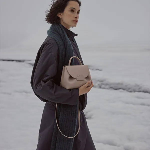 Túi Đeo Chéo Nữ Polène Numéro Un Nano Edition Textured Taupe Crossbody Bag Màu Nâu Xám - Túi xách - Vua Hàng Hiệu