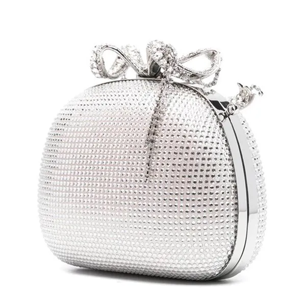 Túi Đeo Chéo Nữ Self-Portrait Champagne Rhinestone Clutch Bag RS24302CH Màu Bạc