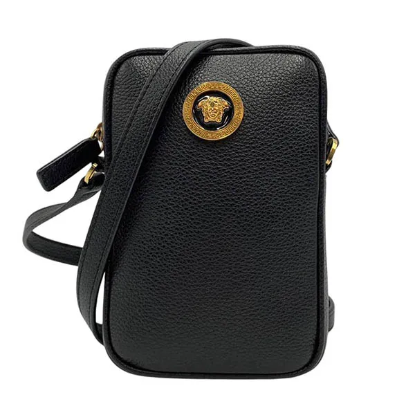 Túi Đeo Chéo Versace Medusa Black Leather Màu Đen