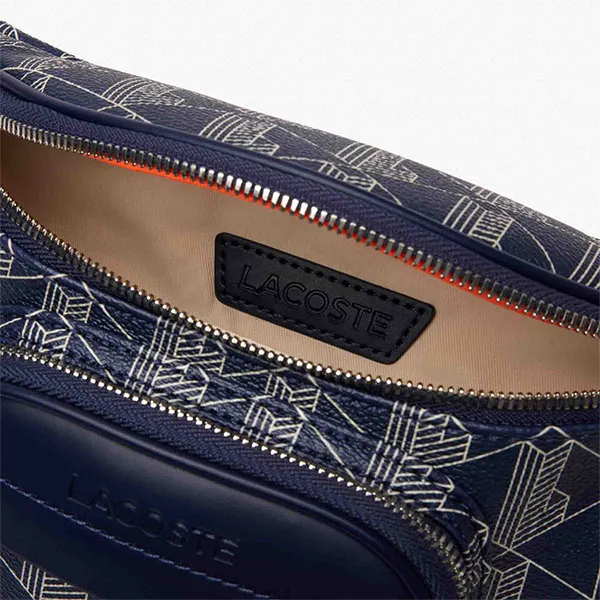 Túi Đeo Hông Nam Lacoste Men The Blend Monogram Print Belt Bag NH4413BG M83 Màu Xanh Navy