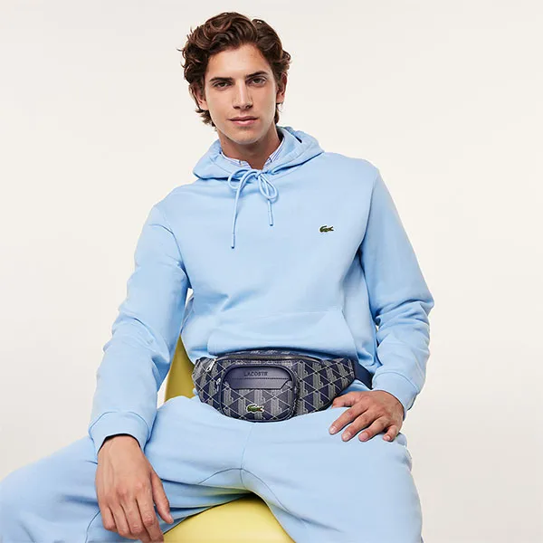 Túi Đeo Hông Nam Lacoste Men The Blend Monogram Print Belt Bag NH4413BG M83 Màu Xanh Navy