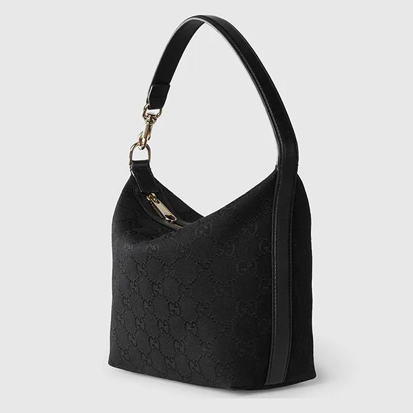 Túi Đeo Vai Nữ Gucci Jacquard Fabric Shoulder Bag In Black Màu Đen