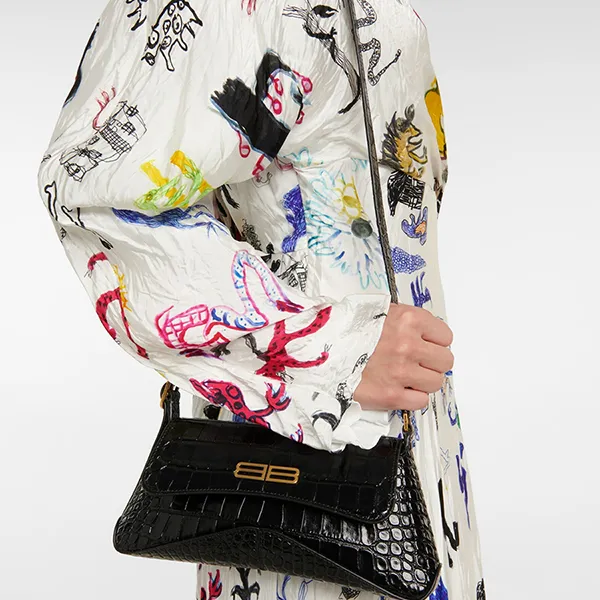 Túi Đeo Vai Nữ Balenciaga XX Flap Small Leather Shoulder Bag Màu Đen