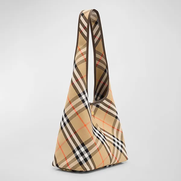 Túi Đeo Vai Nữ Burberry Small Check Twill Shoulder Bag 80946781 Màu Beige - Túi xách - Vua Hàng Hiệu