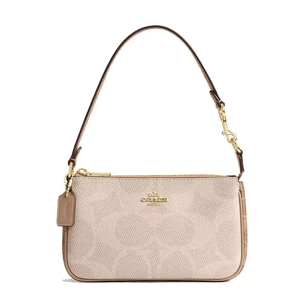 Túi Đeo Vai Nữ Coach Nolita 19 In Blocked Signature Canvas CZ979 Màu Hồng Be