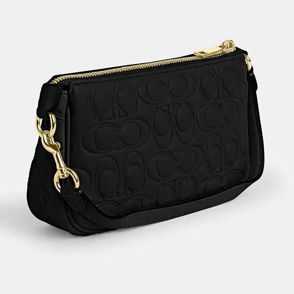 Túi Đeo Vai Nữ Coach Nolita 19 In Signature Leather Shoulder Bag CZ456 Màu Đen