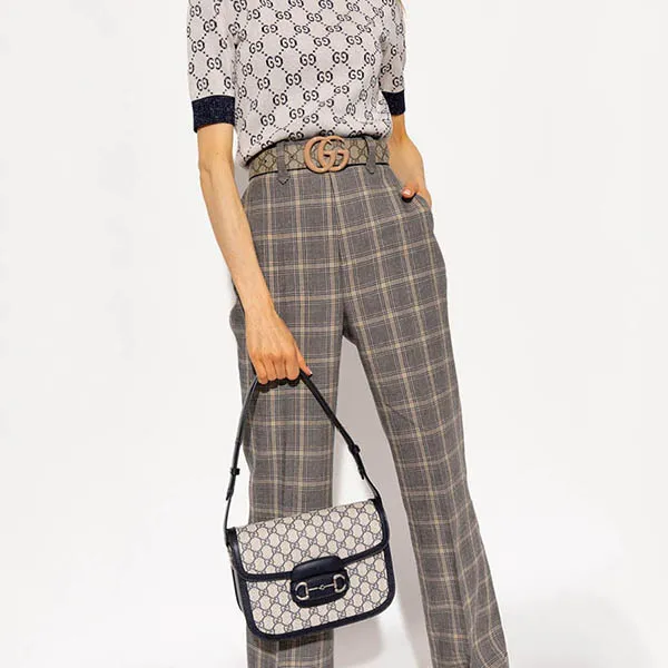Túi Đeo Vai Nữ Gucci 1955 Horsebit GG-Supreme Phối Màu